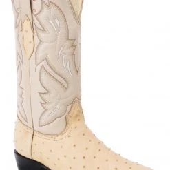 Guadalajara Western Wear White Diamond Ostrich Print Men's J Toe Boots - Orix