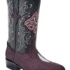 Guadalajara Western Wear White Diamond Mantarraya J Toe Men's Boot - Wine