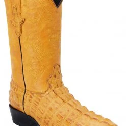 Guadalajara Western Wear White Diamond Caiman Imitation Men's J Toe Boots - Butter