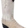 Guadalajara Western Wear White Diamond Caiman Imitation Men's J Toe Boots - Hueso