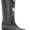 Guadalajara Western Wear White Diamond Vibora J Toe Men's Boots - Black