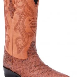 Guadalajara Western Wear White Diamond Bear Print J Toe Men's Boots - Cognac