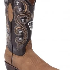 Guadalajara Western Wear White Diamond Crazy J Toe Men's Boots - Honey