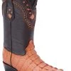 Guadalajara Western Wear White Diamond Caiman J Toe Men's Boot - Cognac