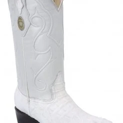 Guadalajara Western Wear White Diamond Caiman J Toe Men's Boot - White