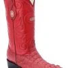 Guadalajara Western Wear White Diamond Caiman J Toe Men's Boot - Red
