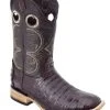 Guadalajara Western Wear White Diamond Caiman Wide Square Toe Men's Boot - Brown