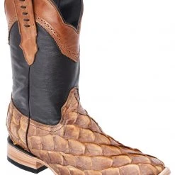 Guadalajara Western Wear White Diamond Pirarucu Men's Wide Square Toe Boots - Orix