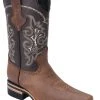 Guadalajara Western Wear White Diamond Square Toe Men's Boots - Brown