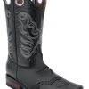 Guadalajara Western Wear White Diamond Square Toe Men's Boots - Black
