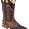 Guadalajara Western Wear White Diamond Wide Square Toe Men's Boots - Brown