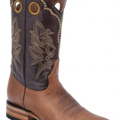 Guadalajara Western Wear White Diamond Square Toe Men's Boots - Honey
