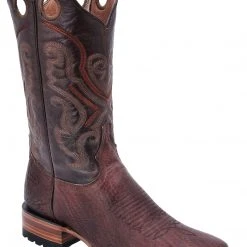 Guadalajara Western Wear White Diamond Bull Shoulder Square Toe Men's Boots - Brown