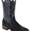 Guadalajara Western Wear White Diamond Bull Shoulder Square Toe Men's Boots - Black
