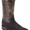 Guadalajara Western Wear White Diamond Bull Shoulder Square Toe Men's Boots - Brown