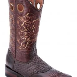 Guadalajara Western Wear White Diamond Square Toe Men's Boots - Brown