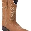 Guadalajara Western Wear White Diamond Square Toe Men's Boots - Honey