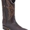 Guadalajara Western Wear White Diamond Square Toe Men's Boots - Brown