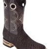 Guadalajara Western Wear White Diamond Bull Shoulder Wide Square Toe Men's Boots - Brown