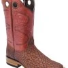 Guadalajara Western Wear White Diamond Bull Shoulder Wide Square Toe Men's Boots - Cognac