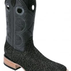 Guadalajara Western Wear White Diamond Bull Shoulder Wide Square Toe Men's Boots - Black