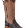 Guadalajara Western Wear White Diamond Brown/ Light Brown Square Toe Women Boot