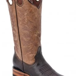 Guadalajara Western Wear White Diamond Brown/ Light Brown Square Toe Women Boot