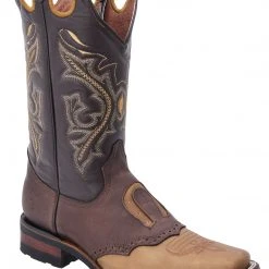 Guadalajara Western Wear White Diamond Brown Square Toe Women Boot