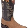 Guadalajara Western Wear White Diamond Brown Square Toe Women Boot