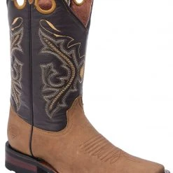 Guadalajara Western Wear White Diamond Brown Square Toe Women Boot