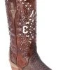 Guadalajara Western Wear White Diamond Brown Python Snip Toe Women Boot