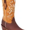 Guadalajara Western Wear White Diamond Honey/Brown Square Toe Women Boot