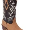 Guadalajara Western Wear White Diamond Chocolate/Honey Square Toe Women Boot