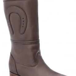Guadalajara Western Wear White Diamond Escaramuza Leather Chocolate Women Boot