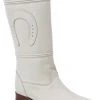 Guadalajara Western Wear White Diamond Escaramuza Leather Bone Women Boot
