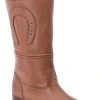 Guadalajara Western Wear White Diamond Escaramuza Leather Tobacco Women Boot
