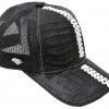 Guadalajara Western Wear White Diamond Mantarraya Perla Completa Exotic Cap - Negro Accessories