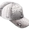 Guadalajara Western Wear White Diamond Pyhton Exotic Cap - Natural Accessories