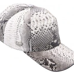 Guadalajara Western Wear White Diamond Pyhton Exotic Cap - Natural Accessories