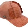 Guadalajara Western Wear White Diamond Caiman Tail Exotic Cap - Cognac