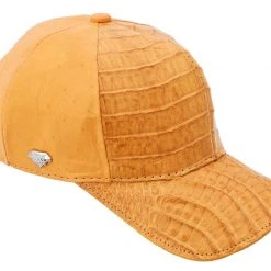 Guadalajara Western Wear White Diamond Caiman Exotic Cap - Butter