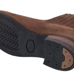 Guadalajara Western Wear White Diamond Piel Nobuck Botin Charro - Cafe Men