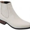 Guadalajara Western Wear White Diamond Piel Nobuck Botin Charro - Bone