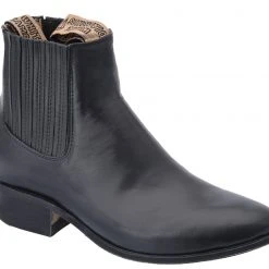 Guadalajara Western Wear White Diamond Piel Napa Botin Charro - Negro Men