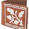 Guadalajara Western Wear White Diamond Piteada Leather Wallet - Natural Accessories