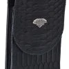 Guadalajara Western Wear White Diamond Funda Python Leather Cell Phone Case - Negro