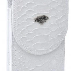 Guadalajara Western Wear White Diamond Funda Python Leather Cell Phone Case - Blanco Accessories