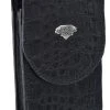 Guadalajara Western Wear White Diamond Funda Cocodrilo Leather Cell Phone Case - Negro