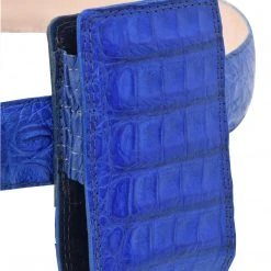 Guadalajara Western Wear White Diamond Funda Cocodrilo Leather Cell Phone Case - Azul Accessories