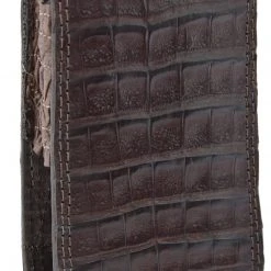 Guadalajara Western Wear White Diamond Funda Cocodrilo Leather Cell Phone Case - Brown
